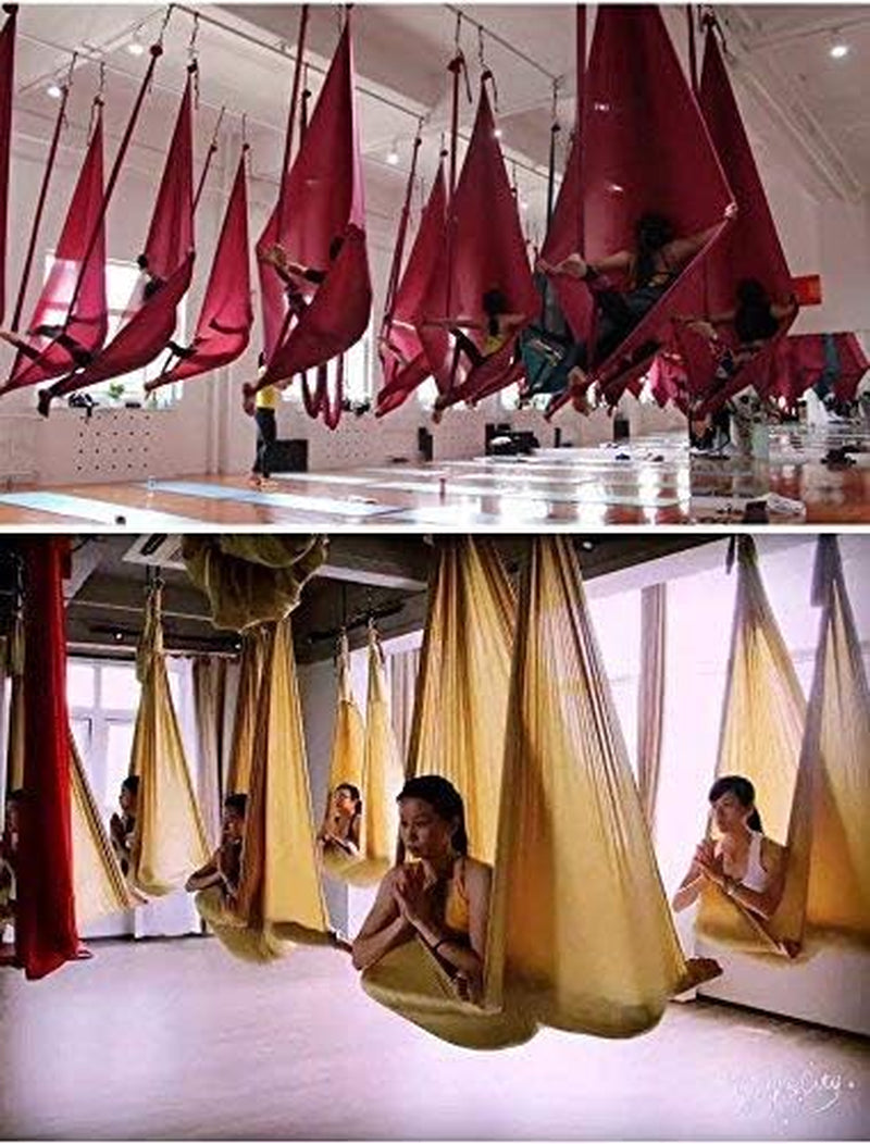 5M Yoga Pilates Aerial Silk Kit Yoga Swing Aerial Yoga Antigravity Hammock Silk Fabric for Yoga Strap Bodybuilding