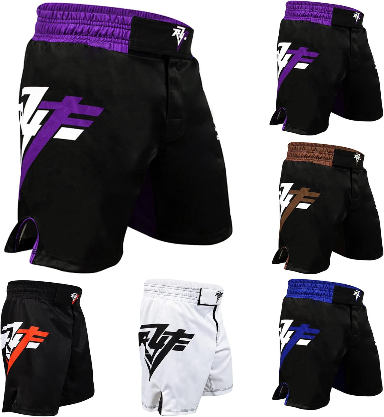 MMA Fight Shorts UFC Grappling Muay Thai BJJ Training Jiu Jitsu No Gi Wear Black Purple Medium