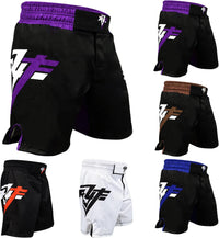 Thumbnail for MMA Fight Shorts UFC Grappling Muay Thai BJJ Training Jiu Jitsu No Gi Wear Black Purple Medium