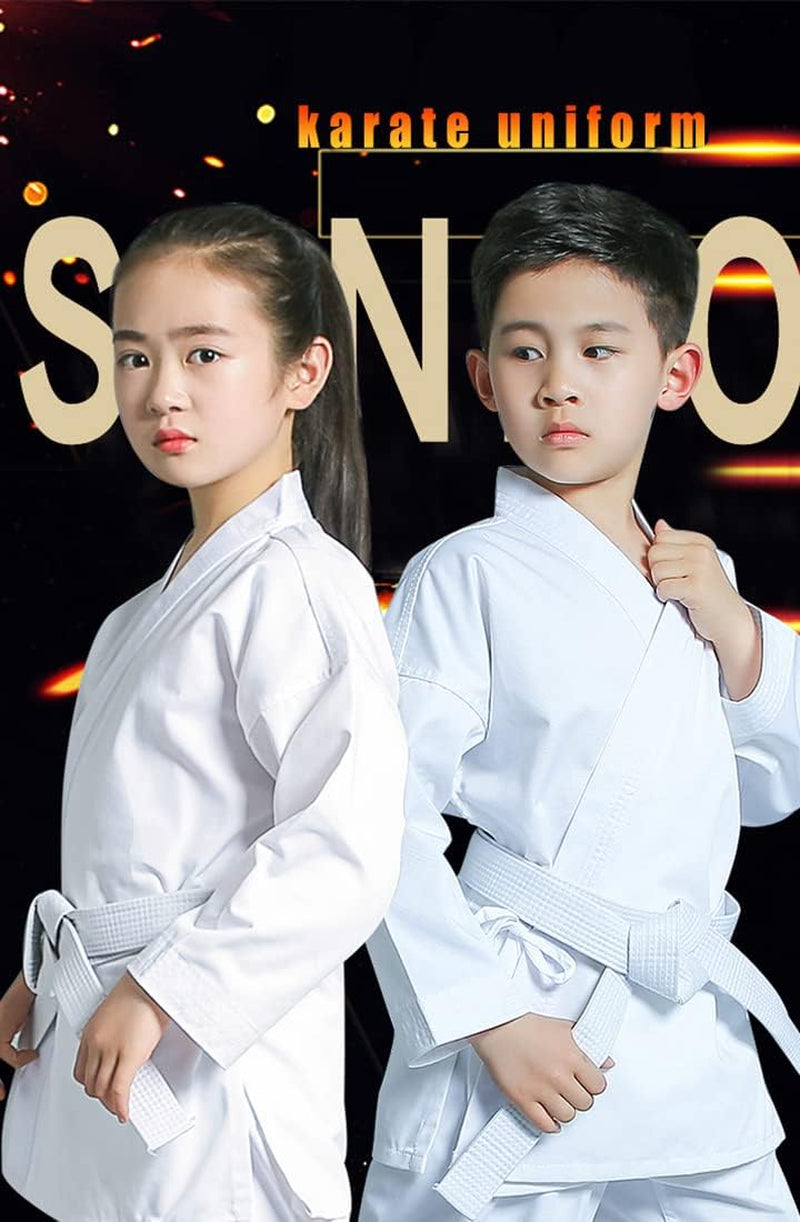 Karate Gi for Kids & Adults Lightweight Student Karate Uniform Children Martial Arts Uniform with White Belt